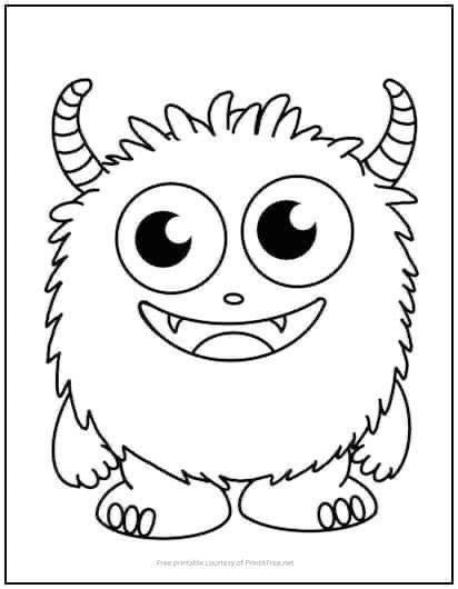 Silly Monster Drawing, Cute Monster Coloring Pages, Monster Cartoon Drawing, Cute Monster Drawing, Monster Coloring Pages For Kids, Monster Drawing Ideas, Draw A Monster, Draw Monster, Monsters Coloring Pages