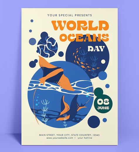 Zoo Flyer Design, Under The Sea Graphic Design, Aquarium Graphic Design, Sea Poster Design, World Ocean Day Poster, Ocean Poster Design, Water Poster Design, Sea Graphic Design, Ocean Graphic Design