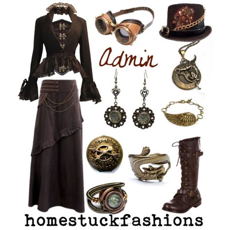 Admin by hollowzo on Polyvore featuring women's clothing, women's fashion, women, female, woman, misses, juniors, homestuck, steampunk and Steampunkstuck Steampunk Fashion Women Everyday, Everyday Steampunk Casual, Steampunk Costumes Women Medieval Collectibles, Women’s Steampunk Outfit, Steampunk Costume Accessories For Cosplay, Steampunk Fashion Everyday, Steampunk Pirate Female Hat, Steampunk Outfits Women, Dieselpunk Fashion