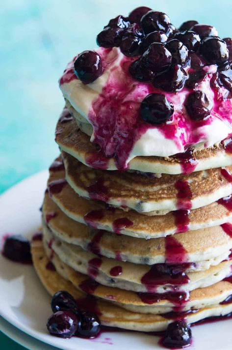 Soft Pancakes, Cheese Pancakes Recipe, Cheesecake Topping, Blueberry Protein Pancakes, Cheesecake Pancakes, Fluffy Cheesecake, Lemon Blueberry Cheesecake, Cream Cheese Pancakes, Best Pancake Recipe