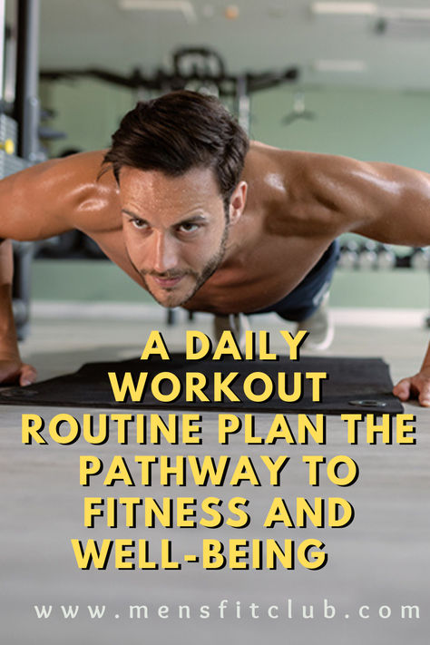 A daily workout routine plan designed for full-body conditioning and consistent progress. This structured schedule includes a mix of strength training, cardio, flexibility, and recovery days, targeting key muscle groups each day. Exercises range from bodyweight movements like push-ups and squats to weighted workouts such as dumbbell presses and rows. Perfect for those aiming to stay active, build muscle, burn fat, and maintain a balanced fitness routine. The plan can be adapted for beginners. Daily Workout Routine Schedule, Morning Workout Men, Workout Routine Schedule, Morning Gym Routine, Workout Routine Plan, Workout Routine For Beginners, Workout Routine At Home, Daily Workout Routine, Simple Workouts