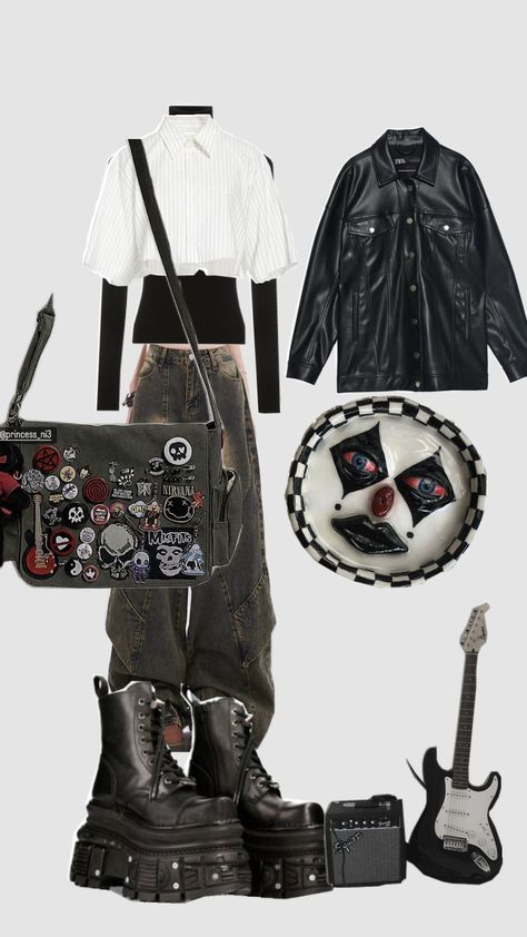 #outfit #newrock #alternative Core Outfits, Grunge Boy, Metal Core, Boys Life, Dark Outfits, Rock Outfits, New Rock, Alternative Fashion, Style Me