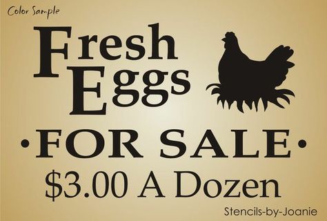 Lg Stencil Fresh Eggs For Sale Hen Nest Chicken Prim Country Farm Yard Backyard Rabbits, Fresh Eggs For Sale, Farm Fresh Eggs Sign, For Sale Signs, Fresh Eggs Sign, Urban Chicken Farming, Coop Decor, Best Egg Laying Chickens, Chicken Coop Decor