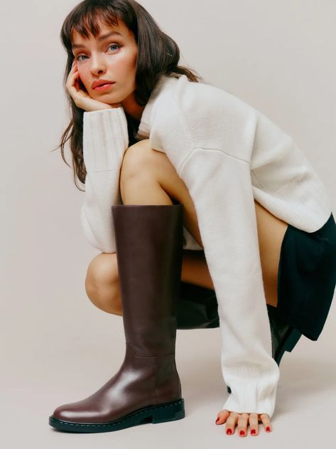 8 Boot Trends to Know for 2023 & 2024! Sustainable Shoes, Leather Mini Dress, Trending Boots, Friends With Benefits, Knee Boot, Vintage Inspired Dresses, New Classic, New Tops, Denim Mini Skirt