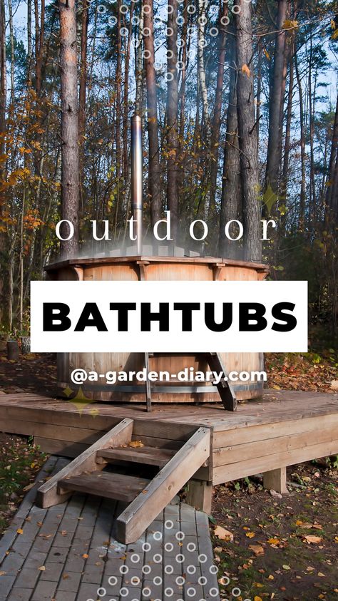 Make your backyard the ultimate relaxation zone with these 11 Amazing Outdoor Bathtub Ideas. Whether you envision a rustic tub surrounded by trees or a modern design with a view, these ideas offer a perfect blend of comfort and nature. Ideal for anyone looking to add a touch of luxury to their outdoor space, these outdoor bathtubs are sure to impress. Get inspired by these 11 Amazing Outdoor Bathtub Ideas and start planning your dream retreat today! Bath Tub Outdoor Garden, Outdoor Bath Uk, Outdoor Bath Tub Ideas, Diy Outdoor Bathtub, Bathtub Outside, Bath House Outdoor, Diner Meals, Rustic Outdoor Shower Ideas, Outdoor Bathtub Ideas