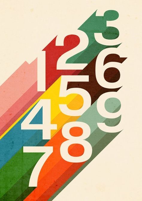 Retro Numbers by Budi Satria Kwan — On The Wall Retro Numbers, Numbers Art, Caption Ig, 타이포그래피 포스터 디자인, Design Circle, Big Chill, Retro Typography, Design Brochure, Circle Logo