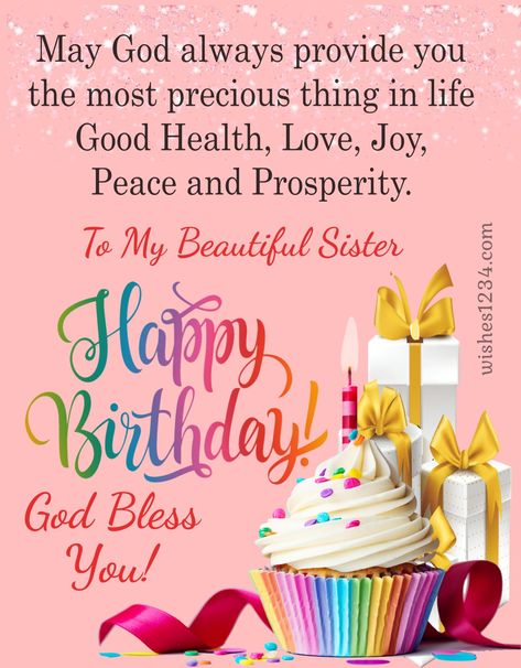 80+ Happy Birthday Sister Messages, Wishes, and Quotes Quotes For Sister Birthday, Happy Birthday Prayers, Happy Birthday Sister Messages, Wishes For Sister Birthday, Birthday Quotes For Sister, Messages For Sister, Sister Birthday Wishes, Happy Birthday Little Sister, Happy Blessed Birthday