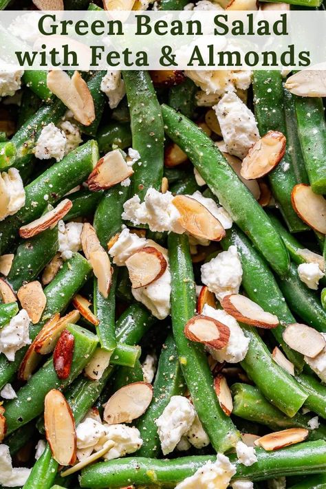 Green Bean And Feta Salad, Green Bean And Broccoli Salad, Green Bean Feta Salad, Spring Beans Recipe, Cold Green Bean Recipes, Feta Green Beans, String Bean Salad, Green Beans Salad, Salad Feta