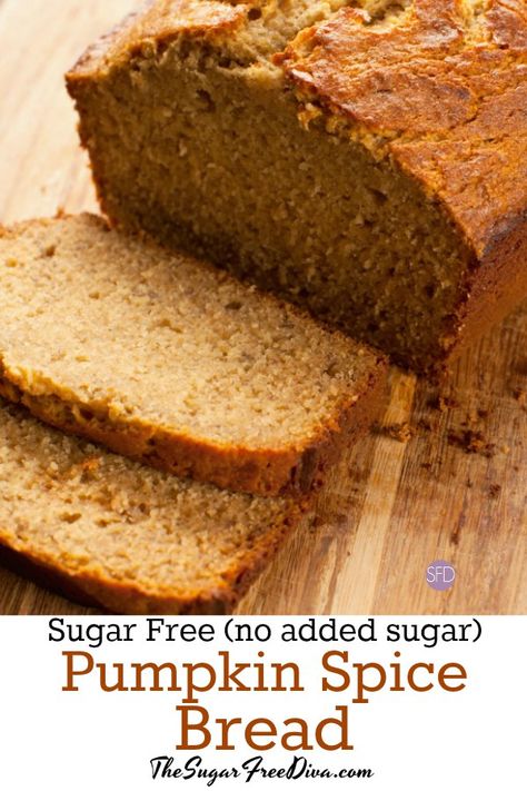 Sugar Free Pumpkin Spice Bread #sugarfree #pumpkin #pumpkinspice #bread #fall #diabetic #recipe #fall Cooking Lamb, Pumpkin Spice Bread, Spice Bread, Sugar Free Baking, Sugar Free Recipes Desserts, Sugar Pumpkin, Healthy Snacks For Diabetics, Sugar Free Desserts, Lamb Chops