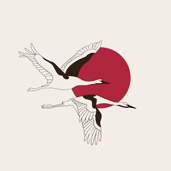 Free vectors, photos, and PSD downloads | Freepik Crane Line Art, Crane Flying, Crane Fly, Japanese Festival, Japanese Illustration, Psd Icon, Vector Hand, Free Vectors, Vector Photo