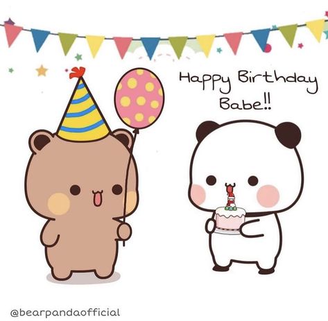 Cute Love Cartoons Happy Birthday, Happy Birthday Milk And Mocha, Happy Birthday Dudu Bubu, Milk And Mocha Birthday, Peach And Goma Birthday, Bubu Dudu Birthday, Dudu Bubu Love, Kawaii Happy Birthday, Peachu Gomu