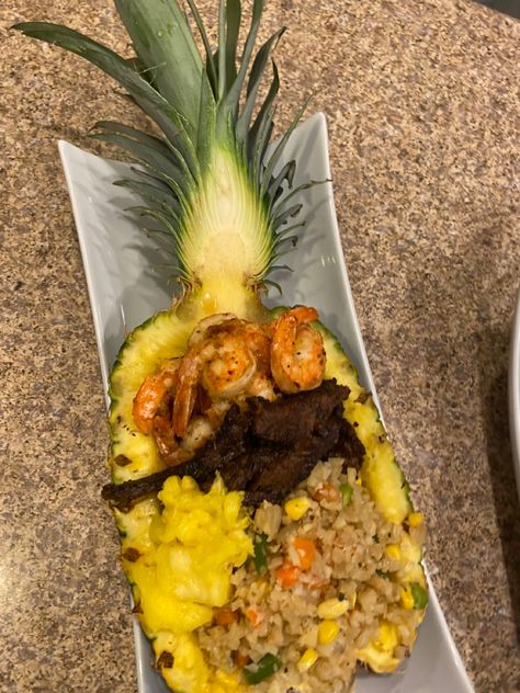 Fried Rice Shrimp, Rice Shrimp, Steak And Rice, Pineapple Bowl, Cauliflower Fried, Shrimp And Rice, Cauliflower Fried Rice, Fried Cauliflower, Fried Rice