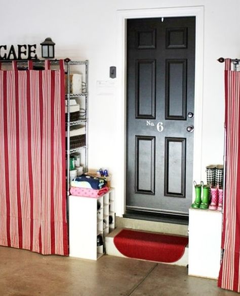 31 creative ways to hide eyesores around your home | Livabl Shoe Cubbies, Garage Steps, Room Storage Diy, Hidden Shelf, Drop Cloth Curtains, Attic Storage, Attic Renovation, Attic Remodel, Garage Makeover