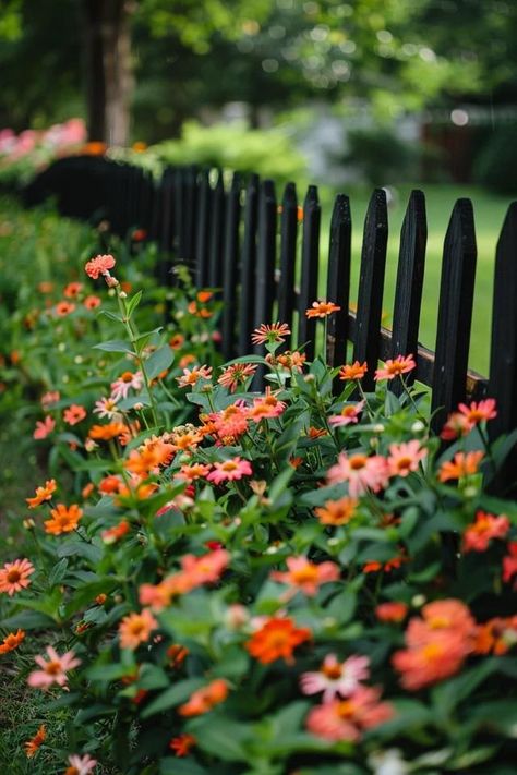 Transform Your Yard: Fence Line Landscaping Ideas Fence Edging Ideas Backyards, Trellis Along Fence Line, Flowers By Fence, Front Yard Landscaping Fence Ideas, Fence Line Garden Ideas, Planting Along Fence Line, Garden Along Fence Line, Plants Along Fence, Fence Line Landscaping Ideas