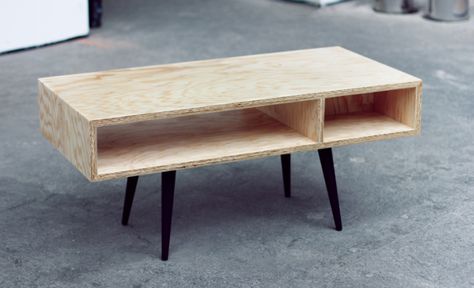 Plywood Coffee Table Plywood Furniture Diy, Plywood Diy, Plywood Coffee Table, Plywood Table, Plywood Projects, Reclaimed Wood Coffee Table, Into The Wood, Diy Coffee Table, Plywood Furniture