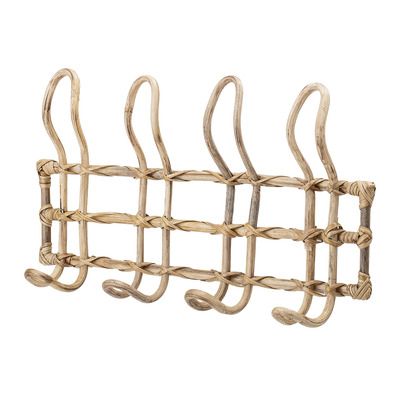 Natural Cane Coat Hanger | Temple & Webster Authentic Decor, Iris Hantverk, Rattan Wall, California Modern, Decorative Wall Hooks, Bamboo Wall, Utility Hooks, Styl Boho, Wall Racks