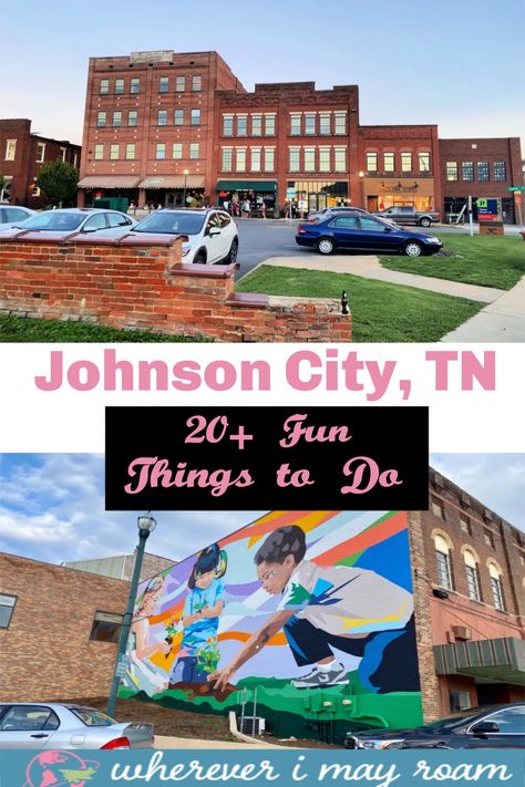 A look at 20+ fun things to do in Johnson City, TN, including where to stay, eat, drink, and day trips around this beautiful mountain town. Things To Do In Johnson City Tn, Franklin Tn Things To Do, Johnson City Tennessee Restaurants, Johnson Family Vacation, Spa Packages, Southern Travel, Johnson City, Road Trip Places, Tourist Sites