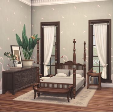 Link to COLONIAL SET PART 1 CC by Felix. ALL ITEMS BASE GAME COMPATIBLE Sims 4 Cc Colonial Furniture, Colonial Sims 4 Cc, Sims 4 Cc Country Furniture, Sims 4 Build Cc Bedroom, Sims4 Build, Mods Sims 4, Sims 4 Beds, Sims Furniture, Tropical Living Room