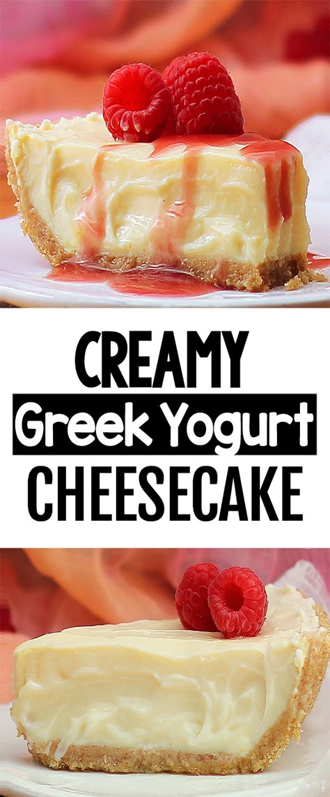 Creamy Healthy Greek Yogurt Cheesecake Recipe Healthy Pie Recipe, Greek Yogurt Cheesecake, Yogurt Cheesecake, Healthier Treats, Chocolate Covered Katie, Healthy Greek Yogurt, Organic Recipes Healthy, Greek Yogurt Recipes, Paleo Desserts