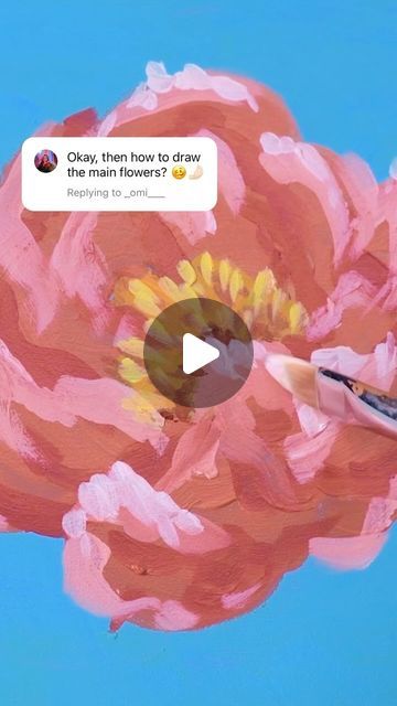 Blossom on Instagram: "You asked, we answered! Follow along to see how to paint a peony." How To Draw A Peony, How To Paint A Peony Acrylic, Peonies Painting Acrylic, Peony Painting Acrylic Easy, How To Paint Peonies Acrylic, Peony Acrylic Painting Tutorial, How To Paint Peonies Acrylic Easy, Acrylic Peonies, How To Paint Peonies In Oil