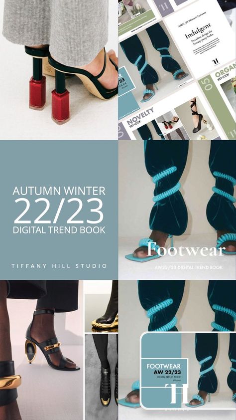 Our Women’s Fashion Footwear trend forecast for Autumn Winter 2022/23 identifies the key items for design development. Our forecast details the emerging trends within the women’s sector that will be in demand for the upcoming season. #AW2023 #AW2022 #AW22 #FW22 #Trend #Moodboard #Trending #TrendAnalysis #Fashion #LadiesFashion #Style #TrendBoard #TiffanyHillStudio #TrendForecaster #Mood #womensfashion #AW22footwear #footweartrends #winter2022 #wgsn #footwear #boots #shoes Shoes Trend 2023 Women, 2023 Fashion Trends Forecast, Trend Moodboard, Mood Board Fashion Inspiration, Fashion Trending Moodboard, Fashion Trend Book, Fantasy Party, Fall Winter Fashion Trends, Fashion Trend Forecast