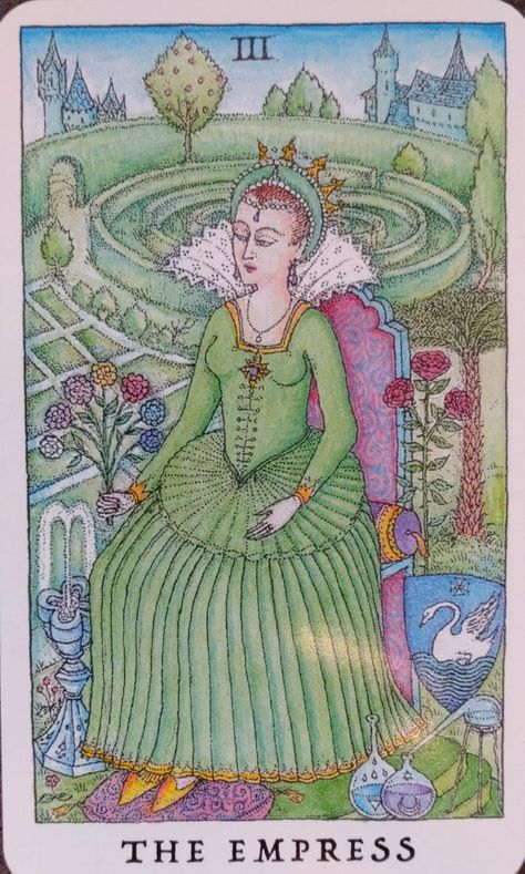 Rose Tarot (Nigel Jackson - Llewellyn 2021): Witch Season, Empress Tarot, Angel Tarot Cards, Angel Tarot, Mother Goddess, The Empress, Visual Arts, Tarot Cards, Witch