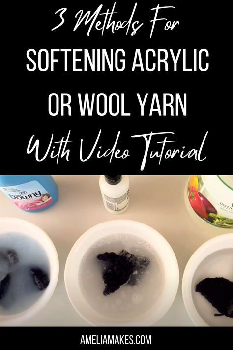 Acrylic yarn and wool yarn are both popular fiber choices that, at times, may start off feeling rough and scratchy. I'll be showing you three methods for softening up your rough yarn, as well as how to finish getting it ready for knitting or crocheting afterwards. How To Soften Acrylic Yarn Projects, How To Soften Acrylic Yarn, Soften Acrylic Yarn, Yarn Projects, Polyester Yarn, Pdf Patterns, Knit Or Crochet, Fabric Softener, Crafty Ideas