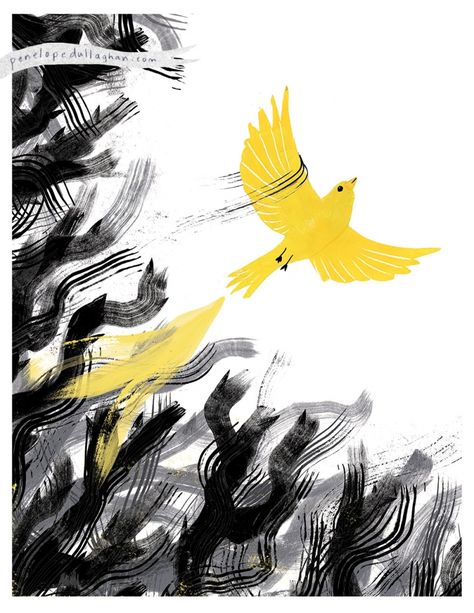 Yellow Bird Drawing, Light In Dark, Arte Peculiar, Bird Drawing, Fear Of Flying, The Great, Beacon Of Hope, Yellow Bird, Bird Drawings