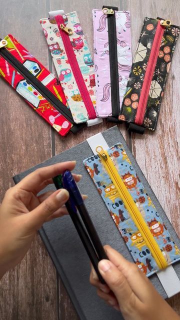 Pencil Bag With Pen Holders For Storage, Pencil Case With Pen Holders Pouch For Storage, Daily Use Cases With Pen Holders, Stationery Pouch With Pen Slots For Personal Use, Functional Cases With Pen Slots, Handmade Business, Book Binding, Pen Holders, Sewing Bag