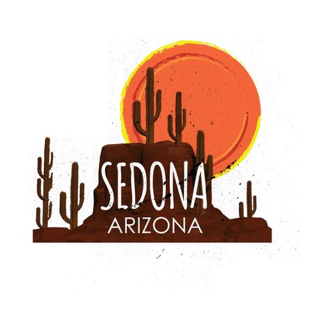 Arizona Drawing, Desert Sun, Arizona Desert, Sedona Arizona, Brand Board, Arizona Logo, Journal Paper, Corporate Identity, Sedona