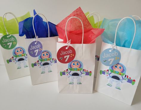 Lightyear Party, Buzz Lightyear Birthday Party, Buzz Lightyear Party, Buzz Lightyear Birthday, Party Candy Bags, Baby Shark Birthday, Candy Birthday Party, Birthday Party Invitation Templates, Gable Boxes