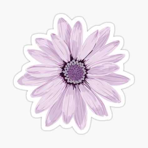 Pegatinas: Flowers | Redbubble Lilac Stickers, Seni Resin, Stickers Cool, Preppy Stickers, Homemade Stickers, Purple Daisy, Tumblr Stickers, Nature Stickers, Scrapbook Stickers Printable