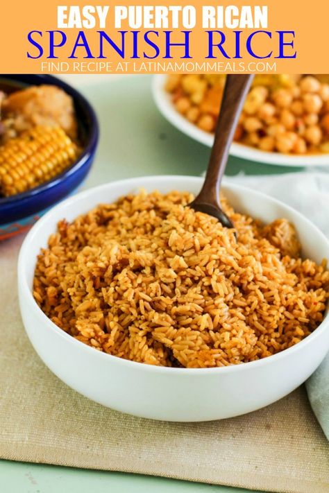 Puerto Rican Yellow Rice, Puerto Rican Rice Recipe, Puerto Rican Rice, Caribbean Dishes, Mom Meals, Yellow Rice Recipes, Sofrito Recipe, Flavorful Rice, Rice Seasoning