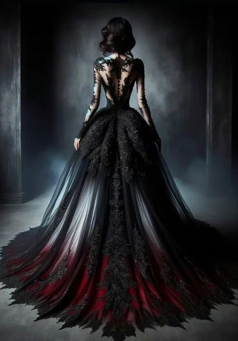 Vampire Ball Gown, Goth Wedding Dresses, Dark Romantic Wedding, Gothic Wedding Theme, Vampire Wedding, Dark Wedding Theme, Black Wedding Gowns, Gothic Wedding Dress, Halloween Custom