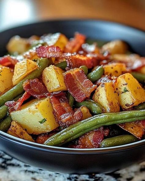 Slowcooker Ham, Crockpot Ham And Potatoes, Ranch Green Beans, Seasoned Green Beans, Slap Ya Mama, Potatoes With Bacon, Ham And Potato Casserole, Beans And Potatoes, Rosemary Salt