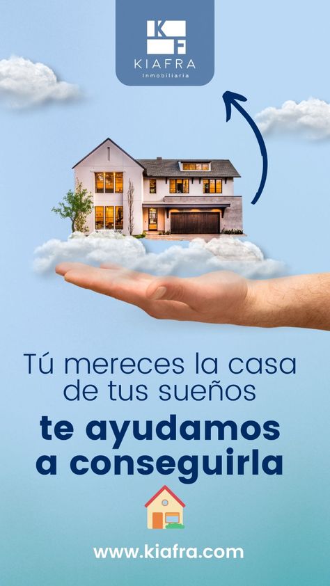 🏠 Tú mereces la casa de tus sueños, te ayudamos a conseguirla 🌟 #CasaDeTusSueños #InmobiliariaKiafra #ComprarConConfianza #HogarDulceHogar #Querétaro Inmobiliaria Ideas, Real Estate Ads, Graphic Design Advertising, Open House, Mood Board, Web Design, Real Estate, Photoshop, Marketing