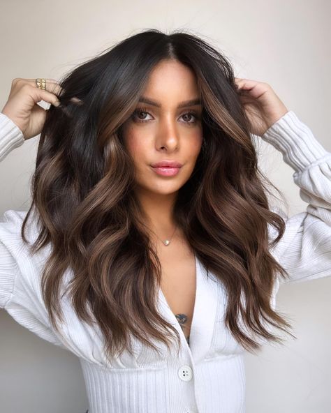 Subtle Chocolate Money Piece for Brown Hair and Eyes Dark Brown Hair Color Ideas, Brown Hair Color Ideas, Brown Hair Inspo, Money Piece, Brunette Hair With Highlights, Brown Hair Color, Brown Hair Balayage, Dark Brown Hair Color, Hair Color And Cut