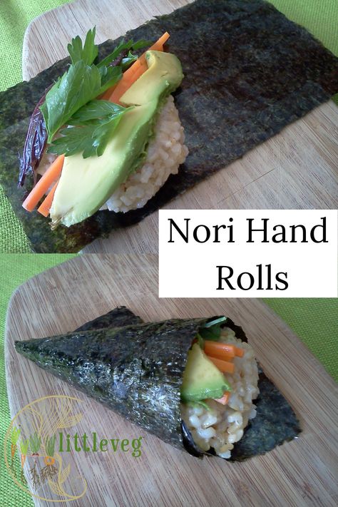 Nori Hand Rolls, Nori Recipes, Nori Recipe, Mm Recipes, Portable Meals, Nori Rolls, Nori Wrap, Seasoned Nuts, Quick Rolls