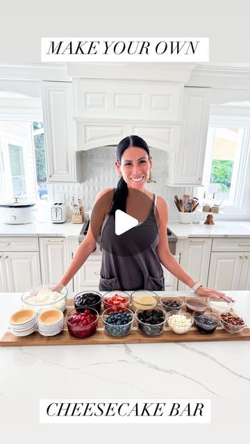 Carla Bushey - Always keepin’ it real on Instagram: "Only 3 ingredients make this great no-bake cheesecake filling that is the star of this fun Cheesecake Bar! It’s a great way to serve dessert this summer, for any special occasion or get together! Your guests can create their own combinations and I guarantee you it will be a hit! 
.
Comment the word CHEESECAKE and I’ll send the recipe and everything I used right to your DM! 
.
#cheesecake #cheesecakelovers #dessertbar #makeyourown #desserttable #easydessert #nobakedessert #summerrecipes" Cheesecake Toppings Bar, Fun Cheesecake, Diy Cheesecake, Carla Bushey, No Bake Cheesecake Filling, Cheesecake Bar, Snack Boards, Toppings Bar, Cookie Deserts