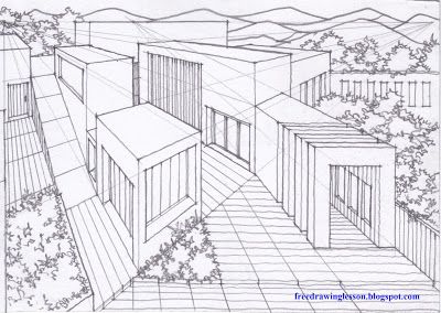 Free Lesson: How to draw a multi point perspective | SKETCH & DRAW Multi Point Perspective Drawings, Multi Perspective Drawing, Multi Point Perspective, Drafting Drawing, Perspective Sketch, Nature Art Drawings, Point Perspective, Perspective Drawing, Art How