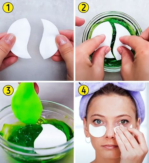 Diy Eye Mask, Undereye Patches, Diy Spa Treatments, Diy Wrinkles, Korean Lip Tint, Cucumber On Eyes, Eye Gel Pads, Dark Circles Under The Eyes, Face Patches