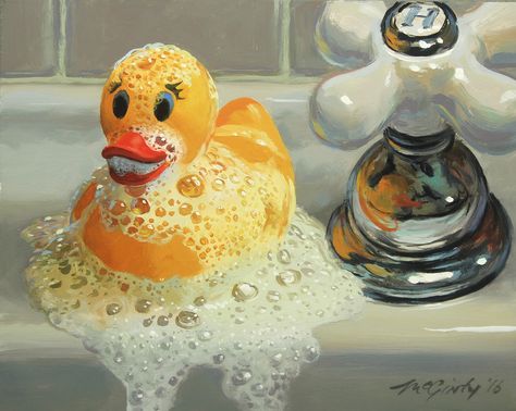 Bubble Bath Survivor by Mick McGinty Toys Painting, Coloured Drawings, Face Challenge, Hyperrealistic Art, Bubble Drawing, Art Shelf, Hyper Real, Bath Paint, Alevel Art