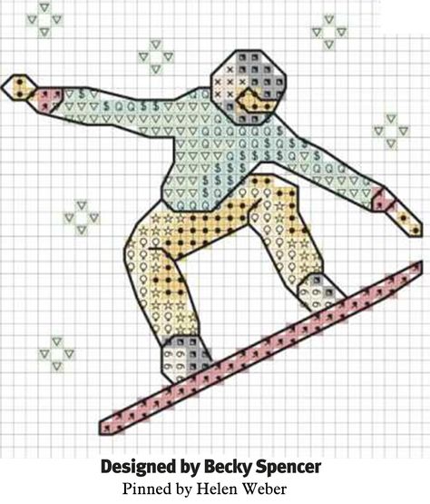 Easy Christmas Tree, Graph Paper Drawings, Baby Cross Stitch Patterns, Baby Cross Stitch, Stitching Ideas, Cross Stitch Bookmarks, Baby Cross, Diy Cross, Winter Sport