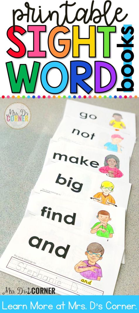 Printable, interactive sight word readers for an elementary classroom. FREE sight word book in the preview. Students will read and practice each of the 220 sight words with: Read it, Trace it, Write it, Find it, Color it, and Cut and paste it. Each sight word booklet also includes a certificate as the last page. Learn more at Mrs. D's Corner. Sight Words Kindergarten Printables, Sight Word Booklets, Rti Interventions, Sight Word Readers, Educational Assistant, Sight Word Books, Sight Words Printables, Teaching Sight Words, Self Contained Classroom