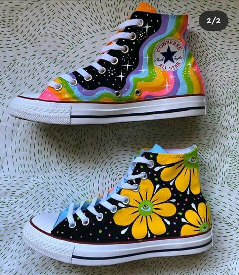 Shoe Art Ideas, Shoe Art Designs, Canvas Shoes Diy, Converse Design, Painted Converse, Painted Shoes Diy, Custom Sneakers Diy, Painted Clothes Diy, Painted Canvas Shoes