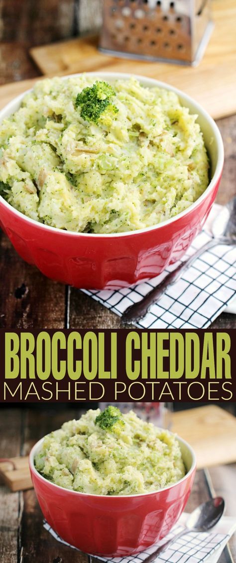 Dental Post, Cheddar Mashed Potatoes, Broccoli And Potatoes, Perfect Mashed Potatoes, With Mashed Potatoes, Vegetable Side Dishes Recipes, Vegetarian Side Dishes, Potato Puree, Mashed Potato Recipes