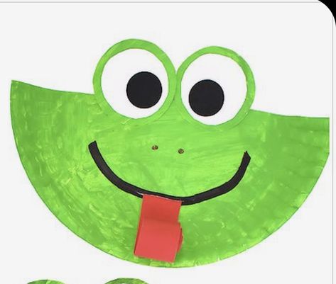 F-Frog Paper Plate Animals Crafts, Paper Plate Animals, Zoo Animal Crafts, Snake Crafts, Frog Face, Hedgehog Craft, Monkey Crafts, Elephant Crafts, Fun Craft Ideas