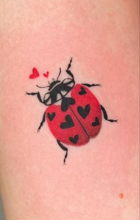 Mother Daughter Ladybug Tattoo, Ladybug With Flower Tattoo, Flying Ladybug Tattoo, Love Bug Tattoo, Lovebug Tattoo, Mexico Tattoo Ideas, Ladybug Tattoo Ideas, Ink Nails, B Tattoos