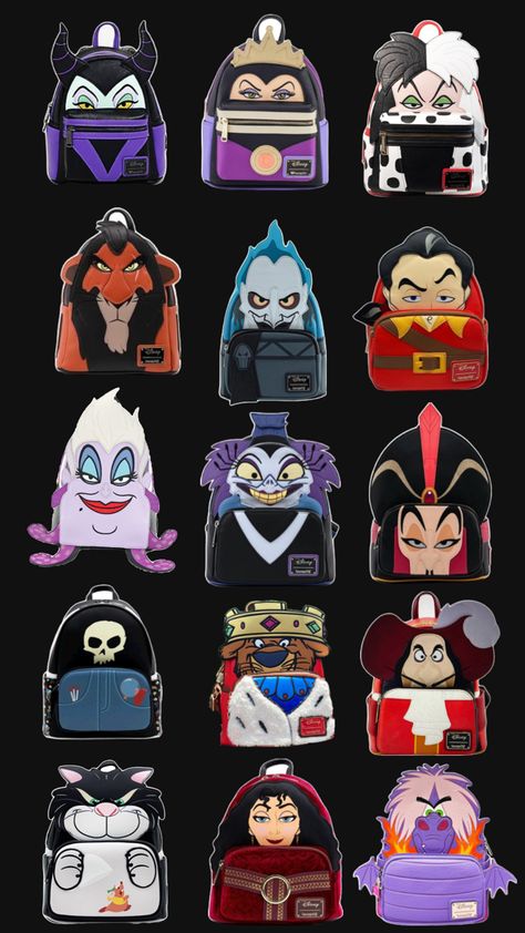 Loungefly Disney Villains Disney Bags Backpacks, Disney Villain, Mini Backpacks, Loungefly Bag, Disney Bag, Loungefly Disney, Cute Room Decor, Pixie Dust, Disney Villains