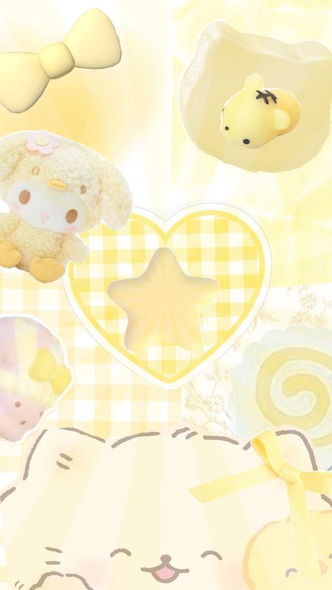 yellow/light yellow wallpaper!! Yellow Cute Wallpaper Cartoon, Cute Yellow Backgrounds Aesthetic, Aesthetic Wallpaper Yellow Pastel, Yellow Aesthetic Wallpaper Ipad, Light Yellow Aesthetic Wallpaper, Kawaii Wallpaper Yellow, Yellow Homescreen Wallpaper, Ipad Wallpaper Yellow, Yellow Pastel Wallpaper